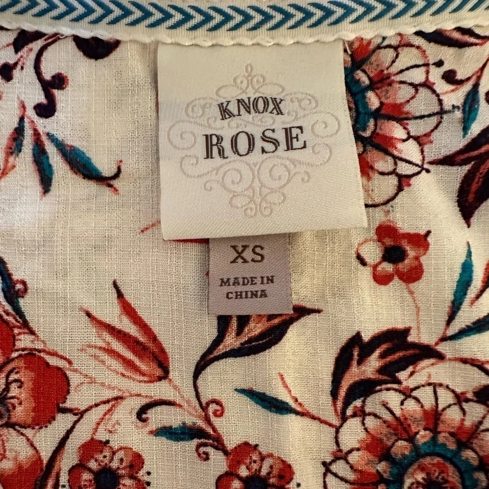 Knox Rose Floral White Red Pink Blue Dress Size XS - Picture 5 of 6